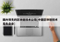 国内领先的区块链技术公司[中国区块链技术龙头企业]